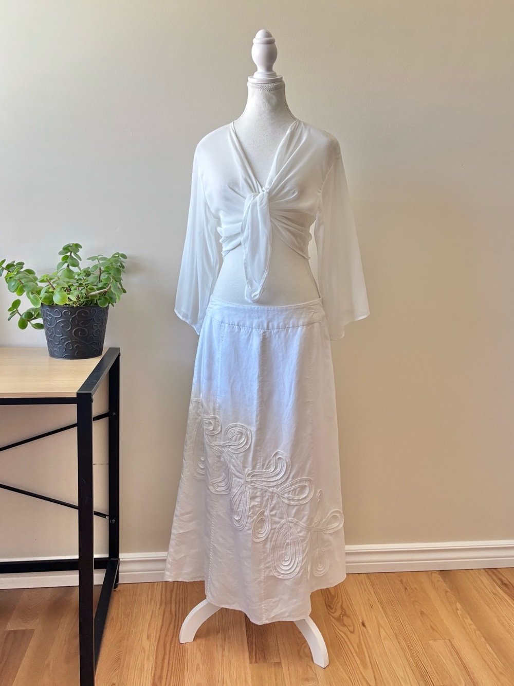 White Linen Maxi Skirt